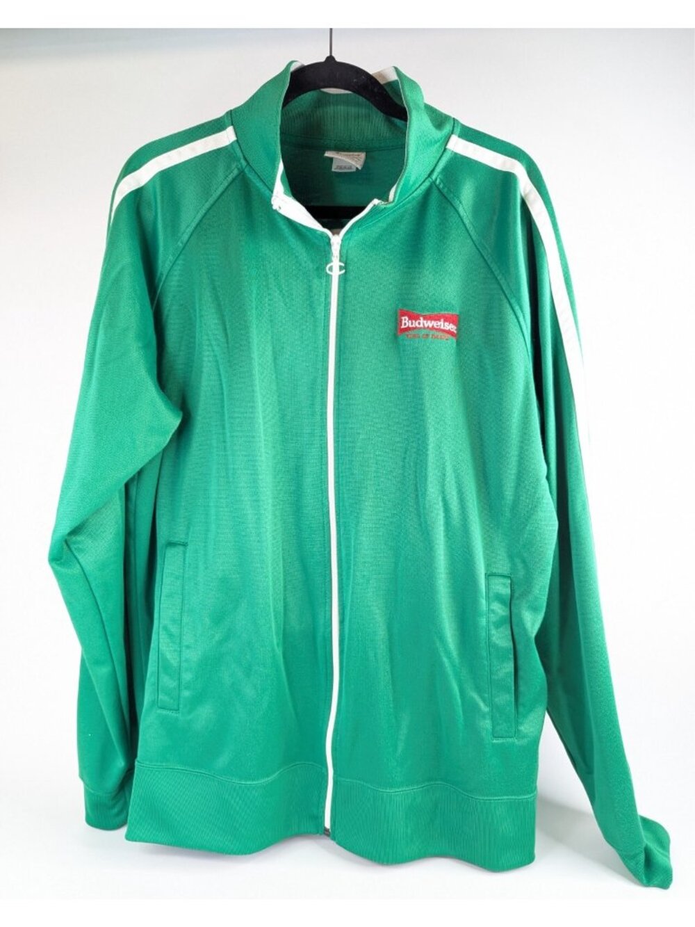 Budweiser St Louis Mens 2XL Champion Track Jacket Green Full Zip Sweatshirt - Picture 2 of 9